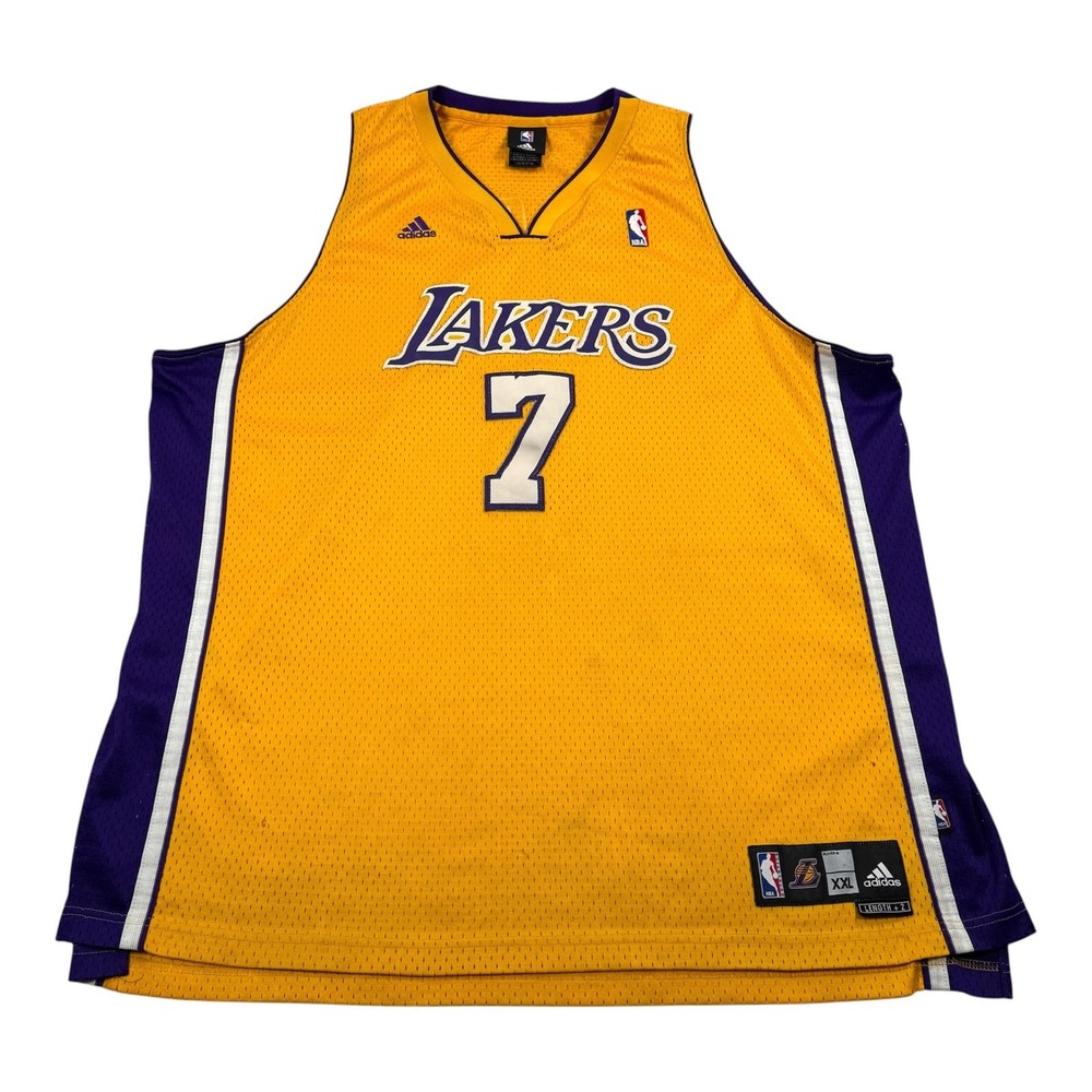 Los Angeles Lakers Jersey Mens 2XL Yellow NBA Basketball Lamar Odom 7 Adidas